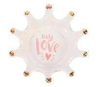 BELLIFFY Ceramic Crown Nail Art Storage Dish Nail Pen Storage Box Small Decorative for Manicure Tools Artist Organization