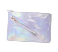 BELLIFFY Chic White Pu Shoulder Bag for Women, Dazzle Colour Mirror Finish Envelope Clutch with Lightweight Polyester Material, for Daily Storage and Evening Outings