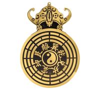 BELLIFFY Chinese Luck Mirror Ornament Copper Golden Chinese Style Halloween