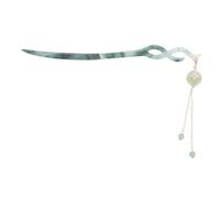 BELLIFFY Chinese-style Hairpin with Green Pendant and Charming Tassel Decorative Hair Stick for Women Hanfu Hair Accessory for Wedding and Traditional Events Elegant Vintage-inspired Design