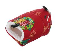 BELLIFFY Christmas Print Parakeet Nest Bed Thickened Cotton Warm Bird Snuggle Hut Hanging Parrot Hammock for Cockatiels Conures Budgies Lovebirds Pets Cage Accessories