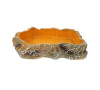 BELLIFFY Climbing Reptile Food Bowl Snake Terrarium Decor Tortoise Feeding Basin Reptile Bowl Natural Rock Pattern Pet Care