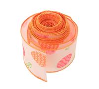 BELLIFFY Colorful Easter Basket Wired Ribbon 2.5 Inch 10 Yards with Polyester and Iron Wire Material, Vintage Inspired Design for Spring Decor and Wreath Decoration, Versatile Use