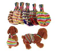 BELLIFFY Colorful Striped Female Dog Pants Washable Pet Diapers with Straps for Menstruation Xl White Grey Protects from Stains and Odors