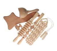 BELLIFFY Contour Board Muscle Massager Stick 6 Pcs Wooden Massage Tools Set for the Elderly, Promote Circulation, Soothing Effect, Long-Term Office Work