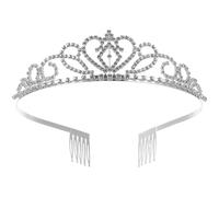 BELLIFFY Crystal Hairband Bridal Hair Loop with Rhinestone Crown Design, Small Size Comfortable Fit, Elegant Wedding Tiara for Brides and Special Occasions, Includes Secure Comb Attachment