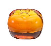 BELLIFFY Crystal Persimmon Paperweight and Smooth Flat Surfaces Heavy Glass Pattern Weight with Stable Support Realistic Artistic Design for Book Lovers and Sewing Projects for School