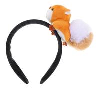 BELLIFFY Cute Squirrel Headband Hair Decor Soft Plush Animal Hair Hoop Party Favors with Non-slip Rounded Ends