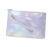 BELLIFFY Dazzle Pu Envelop Bag Women’s Chic Storage Package White Holographic Mirror Finish Cosmetic Clutch Suitable for Evening and Shopping