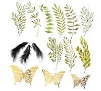 BELLIFFY DIY Cyanotype Paper Kit with Plastic Leaves and Traditional Painting Material for Sun Printing Stencils High Sensitivity Cyanotype Craft Accessories for Group Activities and Art