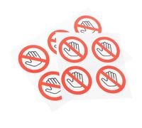 BELLIFFY Do Not Touch Round Vinyl Warning Stickers 10 Laminated Safety Decals, 50Mm Diameter, Adhesive No-Touch Signs for Construction, Factory, and Mechanical Areas