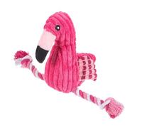 BELLIFFY Dog Chewing Rope Toy Squeaker Dog Chew Interactive Flamingo Stuffed Toy Entertainment