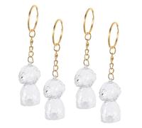 BELLIFFY Dog Hair Keychain Memorial Capsule Pendant 4pcs Keepsake Urn for Pet Fur Storage Suitable for Small Breed Dogs Memorial Ornament for Keys and Bags