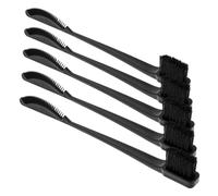 BELLIFFY Double-ended Makeup Brush Set 5pcs Black Precision Styling Brush for Eyelashes Eyebrows and Hair Wax Application for Women for Curly Hair and Detailed Makeup
