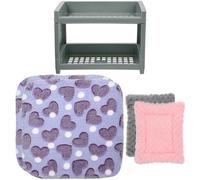 BELLIFFY Double-layer Hamster Bed with Plastic Hideout, Small Guinea Pig Shelter for Cage Corner, Multi-use Pet Nest in Blue for Hamsters, Chinchillas, Rabbits, and Small Rodents Random Color