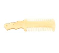BELLIFFY Double-Sided Yellow Handle Horn Comb for Adults Fine Teeth Nit Comb for Dandruff Removal Anti-Static Suitable for Men and Women Hair Care
