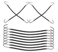 BELLIFFY Elastic Rubber Hair Bands 12pcs Black Sturdy Ponytail Hooks for Women Strong No-damage Hair Accessories for Daily Use and Sports