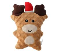 BELLIFFY Elk Gingerbread Man Plush Squeak Toy for Small Puppy Chew Christmas Dog Toy Material for Holiday Playtime