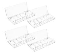 BELLIFFY Empty Eyeshadow Palette Tray with Six Spacious Grids 4pcs Portable Lightweight Plastic Makeup Organizer for On-the-go Touchups and Travel