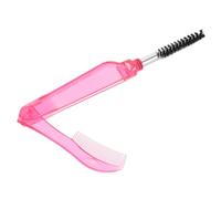 BELLIFFY Folding Eyelash Comb and Spiral Brow Brush Grooming Tool for Women Compact Dual-sided Design for Eyelashes and Eyebrows Sturdy Transparent Red Beauty Accessory