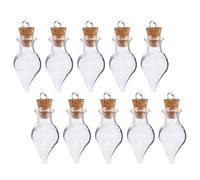 BELLIFFY Glass Wishing Bottles Home Décor Accessories 30pcs with Cork Stoppers Water-drop Shape Decorative Bottles Multiple Purposes for DIY and Perfume
