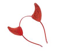 BELLIFFY Halloween Devil Horn Headband Sparkling Rhinestone Cow Horns Headpiece for Party Costume Festive Demon Hair Accessories for Boys and Girls Adults