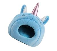 BELLIFFY Hamster Cosy Bed Warm Nest Unicorn Pattern Windproof for Small Animals Random