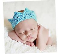 BELLIFFY Handmade Sky Crochet Knit Crown Hat for Newborn Infants Photography Prop for Boy and Girl Photoshoots Adorable Newborn Cap for Memorable Moments