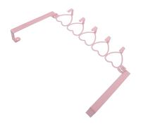 BELLIFFY Heart-Shaped Over The Door Hooks Wall Mounted Bathroom Towel Rack with 5 Hooks Iron Towel Holder Organizer and Door Hanging