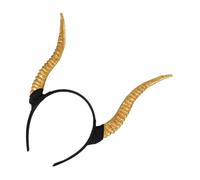 BELLIFFY Horn Headband Devil Horns Headpiece for Women, Gold Metallic Party Cosplay Hair Accessory for Halloween Costume and Dress