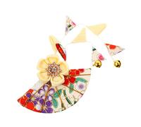 BELLIFFY Japanese Floral Hair Clip Handmade Cloth Accessory for Kimono Yukata Elegant Design with Durable Construction for Traditional Attire Everyday Outfits Cherry Blossom Tassel