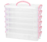 BELLIFFY Large Capacity Pencil Case Stackable Detachable Plastic Pen Storage Organizer Box Light Weight Prevent Lost Space Saving for Schoolbag and Backpack Use