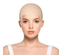 BELLIFFY Latex Bald Cap for Adults Realistic Makeup Headpiece Costume Accessory Comfortable Fit Khaki Wig Cap for Bald Head Suitable for Halloween and Theatrical Use