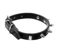 BELLIFFY Leather Spiked Pet Collar Adjustable Neck Decor for Dogs and Animals Stylish Rivet Design and Playtime