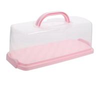 BELLIFFY Loaf Cake Storage Container with Lid Transparent Bread Box Airtight for Cookies Rectangular Bread Storage Bin Portable Handheld Cake Keeper for Kitchen 13.78 X 6.30 X 5.31 in