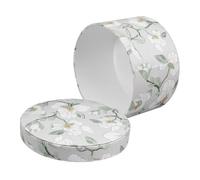BELLIFFY Magnolia Flower Box Pu round Box for Wedding Favors Lid for Presents