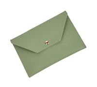 BELLIFFY Makeup Bag and Cash Envelope Large Capacity Double-Sided Leather Lipstick Organizer Pouch for Women Travel Cosmetic Brush Storage in Teal