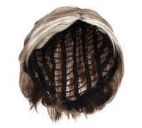 BELLIFFY Man Short Straight Wig Mens Vintage Caveman Wig Human Hair Decorative Hairpiece Net Cover
