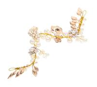 BELLIFFY Metal Leaf Headband Wedding Headpiece Pearl Tiara Bridal Headband Hair Accessories for Wedding Bridal Headpieces