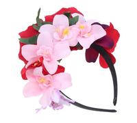 BELLIFFY Mexican Rose Flower Crown Headband Lightweight Halloween Accessory with Lifelike Artificial Roses for Day Dead Cosplay and Spooky Party Costume