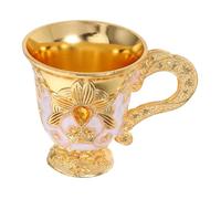 BELLIFFY Mini Metal Liqueur Cup Vintage Embossed Brass Whiskey Shot Glass Sturdy Portable for Home Bar Camping and Religious Ceremonial Use
