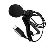 BELLIFFY Mini Type C Lavalier Microphone with Clip Active Sound Collection Noise Reduction for Smartphone Recording Live Broadcast Vlog Podcast Black