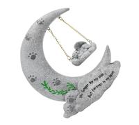 BELLIFFY Moon Dog Monument Pet Memorial Stone Dog Garden Ornament Loss Stone Resin Craft