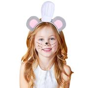 BELLIFFY Mouse Headband with Chef Hat Sturdy Fabric Animal Ear Design for Boys and Christmas Party and Daily Fun