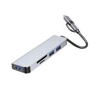 BELLIFFY Multi-port USB Hub Adapter for Laptop Type-c Expansion with USB Card Reader Fast Data Transfer Protection Plug and Play Compatible