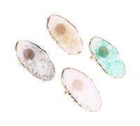 BELLIFFY Nail Art Display Plate Set 4pcs Resin Agate Color Mixing Trays for Nail Painting Includes Green White Black for Manicure