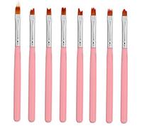 BELLIFFY Nail Painting Brush Set 8pcs Nail Art Brushes French Tips Striped Waves Bowknot Patterns for Beginners