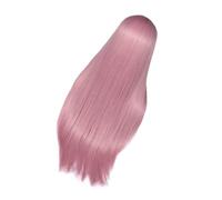 BELLIFFY Natural Long Straight Pastel Pink Synthetic Wig for Women Breathable Comfortable Mesh Cap Full Thick Retro Hairpiece for Daily Party Wedding Halloween Use
