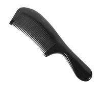 BELLIFFY Natural Ox Horn Comb Fine Tooth Massage Hair Comb Thick Handle 20cm Large Black Buffalo Horn for Home Hair Styling