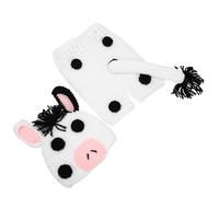 BELLIFFY Newborn Crochet Outfit Set for Photoshoot Elastic Hat Pants for Cow Theme Photography Props Boy Girl Knitted Costume
